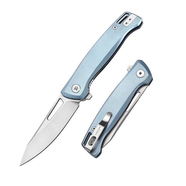 DREAMTECH Folding Pocket Knife Titanium Handle D2 Blade Knife D4284