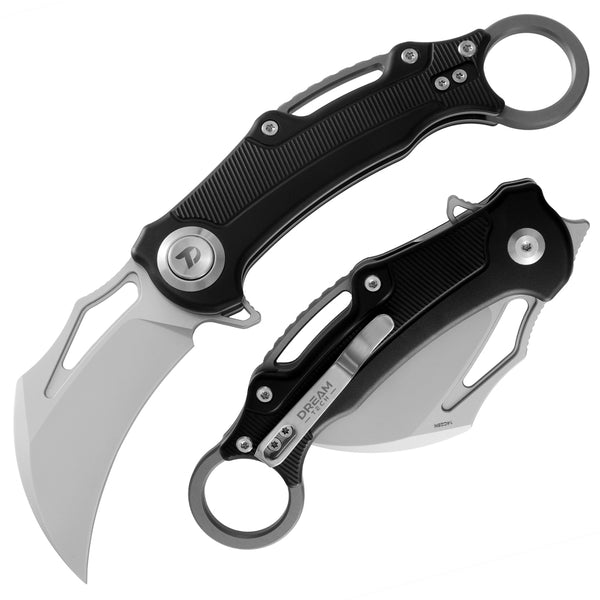 14C28N Pocket Knife With Aluminum Handle and Button Lock System (Our Patents)