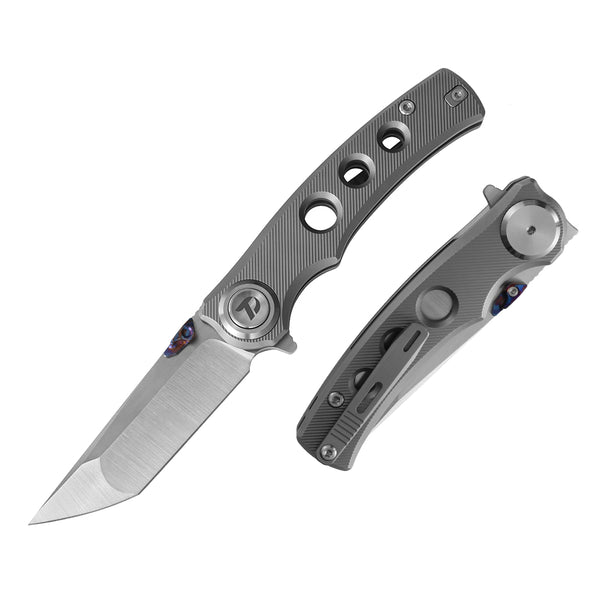 M390 Pocket Knife With Titanium Handle Handle And Button Lock System (Our Patents)