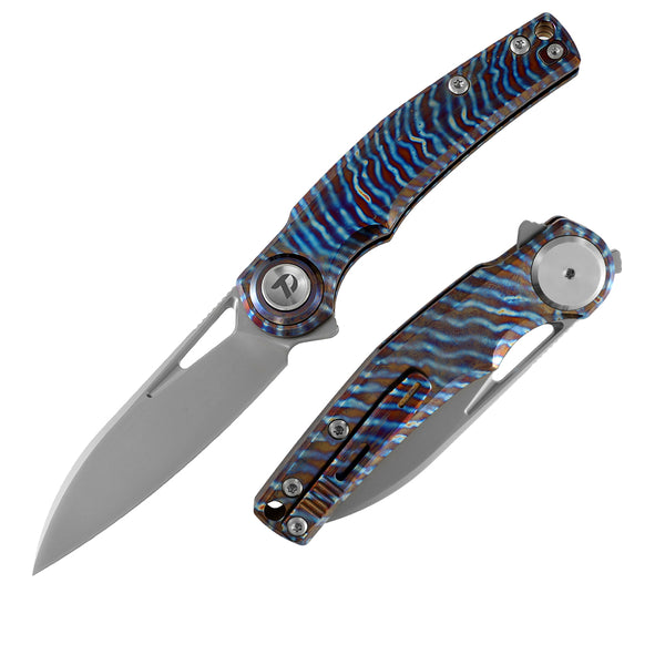 M390 Pocket Knife With Titanium Handle And Button Lock System (Our Patents)