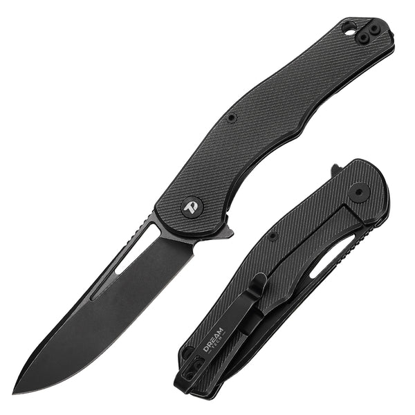 DREAMTECH Folding Pocket Knife Titanium Knife D2 Blade Knife D3398
