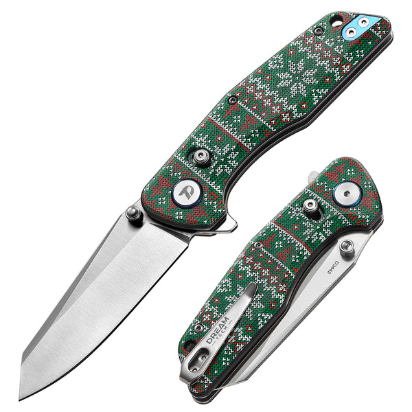 DREAMTECH Knife Case Christmas Knife 2025 Pocket knife G10 Handle D2 Knife D3442