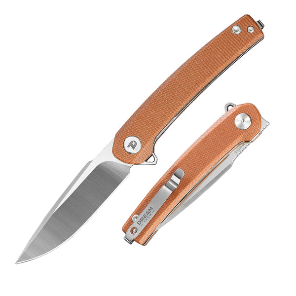 DREAMTECH Knife Folding Knife Micarta Handle D2 Knife D3613