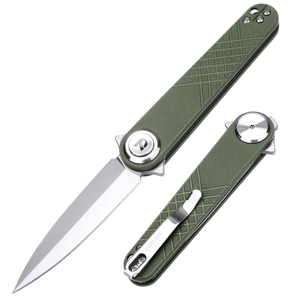 DREAMTECH Knives Folding Pocket Knife G10 Handle 14C28N Blade Knife D4052
