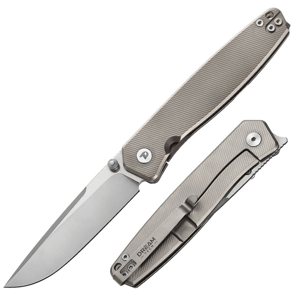DREAMTECH Outdoor Knife Titanium Handle D2 Knife D4194