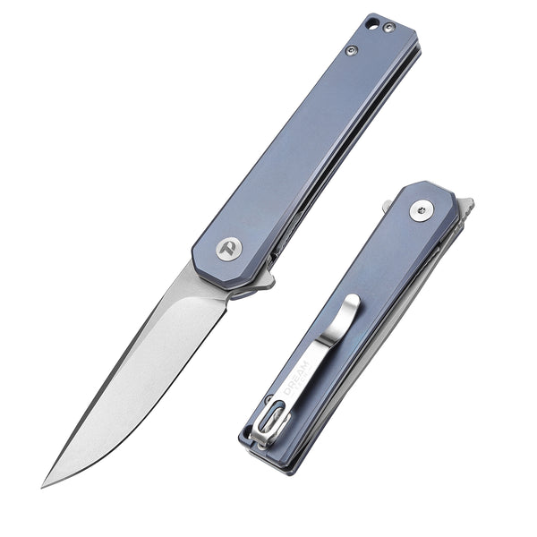 DREAMTECH Folding Pocket Knife Titanium Handle D2 Blade Knife D4286